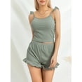 thumbnail image 3 of Mialoley Femmes 2 Pièce Ensemble Pyjama Ensemble Cami Sans Manches Shorts Décontractés Ensembles de Vêtements de Nuit, 3 of 9