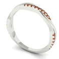 thumbnail image 2 of 0.16 ctw Wedding Band for Women - 18K White Gold Simulated Red Diamond Stackable Eternity Ring, 2 of 6