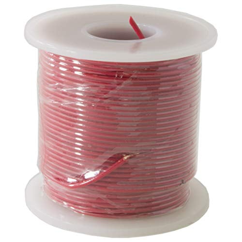 Solid Hook Up Wire - 22 Gauge, 100 Foot Spool - Red (Shade May Vary) 