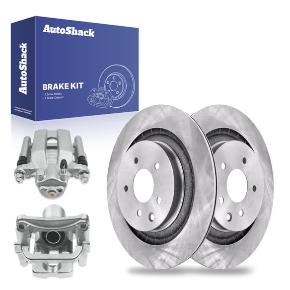 AutoShack Rear Vented Brake Rotors Calipers 4-PC Brake Kit Replacement for 2009-2010 INFINITI G37 2009 Nissan 370Z 2009 Nissan 350Z 13.77" (349.8 mm)