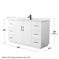 thumbnail image 4 of Elan TK 60" White Single Vanity & Giotto Quartz Top (1-Hole) & Black Trim, 4 of 5