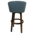 thumbnail image 2 of Extra Tall Swivel Wood Bar Stool 34" Joey -Vivian- Turquoise Vinyl - Dark Moca, 2 of 2