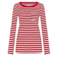 thumbnail image 6 of Womens Tops 2026 ’S Long Sleeve Striped T Shirt Soft Casual Crewneck Top Basic Tee Casual Blouses, 6 of 6