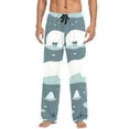 thumbnail image 2 of Cartoon Polar Bear and Glacier Patterns Mens Cotton Pajama Pant Sleep and Lounge Bottons with Pockets, 2 of 7
