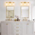 thumbnail image 2 of Modern Bathroom Light Fixtures, 3 Light Vanity Lights Over Mirror, Gold Wall Lamp with Clear Glass Shade for Living Room Cabinet Bedroom Porch, 2 of 8