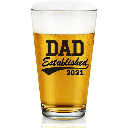 Papa établi 2021 verre à bière drôle, verre à pinte papa - Cadeaux
