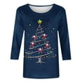 thumbnail image 5 of LEKWK Funny Tshirt Women Sparkly Xmas Tree Crew Neck 3/4 Sleeve Tops Christmas Shirt for Teachers Winter Holiday Tops Women, 5 of 5