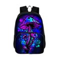 thumbnail image 1 of Men Woman Double Layer Thickened Student Backpack Magic Psychedelic Mushrooms And Skulls Schoolbag for Female Male Fashion Bag, 1 of 4