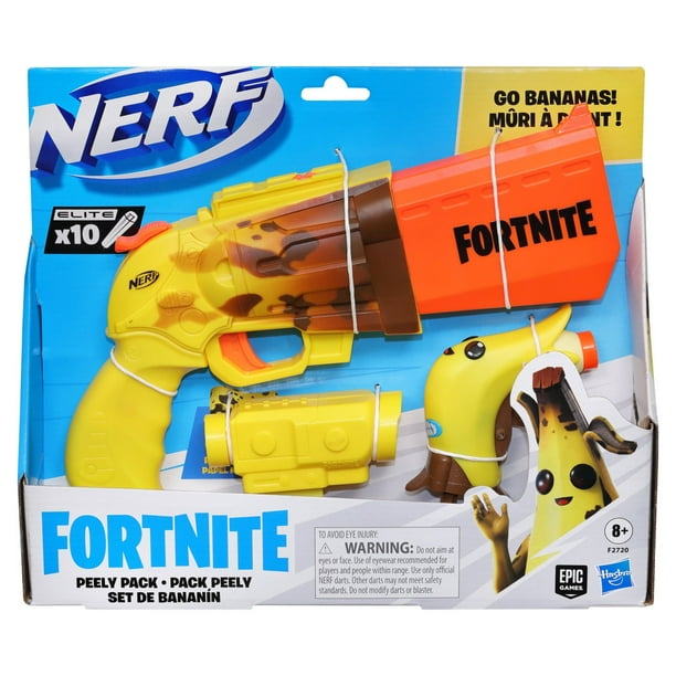 Nerf Fortnite Peely Pack Blaster Set with 2 Blasters, 10 Darts