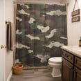 thumbnail image 5 of Xipuska Green Brown Beige Shower Curtain - Water Repellent Fabric Shower Curtains Washable, Modern Abstract Art Decorative Polyester Cloth Bathroom Curtains Modern Bath Decor 36"x72", 5 of 6