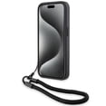 thumbnail image 4 of BMW Signature Leather Wordmark Cord Hard Case for iphone 15 Pro 6.1" Black - BMHCP15L23RMRLK, 4 of 6