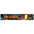 thumbnail image 3 of Religious Easter Themed Backdrop Banner with He is Risen Text Flying Doves and Cross Background for Church Celebrations Easter Parties Religious Gatherings Worship Events Decorations, 3 of 8