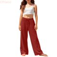 thumbnail image 2 of LYHaoo Breathable Straight Leg Pants For Kids Comfortable Casual Trousers With Elastic Waist For Girls And Boys Girls Pants(Red), 2 of 7