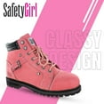 thumbnail image 3 of Steel Toe Boots for Women - Pink - 7.5M | Waterproof Women's Fusion Work Boots | Leather Work Boots | Rugged Goodyear Welt Construction | Oil Resistant Outsoles & Cushioned Insoles, 3 of 7
