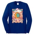 thumbnail image 2 of Wild Bobby Sun and Moon Groovy Vintage Daisy Flowers Stars Vintage Men Long Sleeve Shirt, Royal, Large, 2 of 6