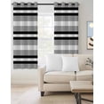 thumbnail image 2 of Black Gray Striped Blackout Curtains, Light Blocking Print Window Curtains, Contemporary Minimalist Lines Art Thermal Insulated Window Drapes for Living Room Kitchen Cafe 2 Panels, 84"W x 63"L, 2 of 9