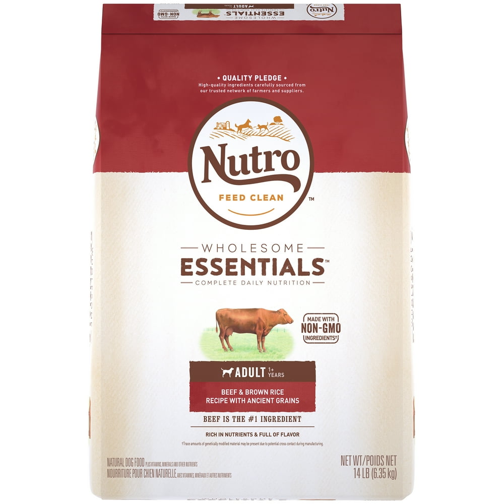 NUTRO WHOLESOME ESSENTIALS Adult Dry Dog Food, Beef & Brown Rice Recipe