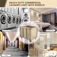 thumbnail image 5 of Commercial Laundry Cart with Wheels,400L for Home,Hotel(Beige) | 440 lbs Large Industrial Laundry Cart,Rolling Laundry Cart with Sturdy Stainless Steel Frame and Oxford Bag for Hospital, 5 of 6