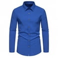 thumbnail image 2 of Aloohaidyvio George Men's Slim Fit Cotton Business Shirt Solid Long Sleeve Button Down Dress Shirts, 2 of 6