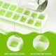thumbnail image 3 of Bandejas para cubitos de hielo, 2 paquetes de moldes para cubitos de hielo con tapa extraíble sin derrames, para congelador, whisky, cócteles y bebidas (paquete de 2 azules y verdes), 3 of 5