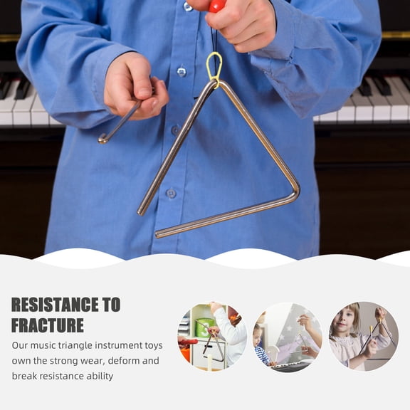 MEIBUTYUP Triangle Musical Instrument Yellow 5 Sets
