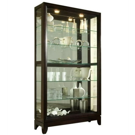 Cherry Carved Curio Cabinet - Pulaski Chocolate Cherry 46 Inch Wide Curio Cabinet