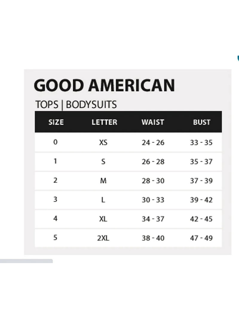 Ladies Jeans Good American Jeans Size Chart ALWAYS FITS GOOD LEGS