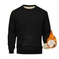 thumbnail image 2 of zfwon Mens Fleece Lined Sweatshirts Crew Neck Solid Color Pullover Trendy Long Sleeve Thick Thermal Jumpers Work Casual Sports Pullover Loose Fit Basic Autumn Winter, 2 of 7