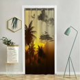 thumbnail image 2 of Sunset Landscape Shower Curtain Summer Beach Tropical Palm Tree Dusk Scenery Curtains Decorative Polyester Fabric Cloth Bathroom Shower Curtains Set with Hooks, 36x72 Inch, 2 of 6