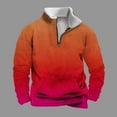 thumbnail image 2 of Stamzod Men's Sweatshirt 1/4 Zipper Long Sleeve Fleece Lined Sports Shirts Gradient Warm Running Athletic Pullover Tops Vintage Streetwear, 2 of 5