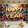 thumbnail image 3 of Gold Letter Happy New Year Banner Balloon Design New Year Display Colorful Decor Star Pattern Festive Backdrop for New Year Party Holiday Celebration Indoor Decoration, 3 of 9