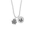thumbnail image 2 of Delight Jewelry Silvertone Shamrock with Celtic Knot Silvertone Script Initial Disc - U - Charm Necklace, 20"+3", 2 of 4