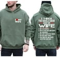 thumbnail image 4 of Men's Hoodie, “5 Things You Should Know About My Wife” Funny Double-Sided Pullover, Gift from Wife to Husband, Streetwear Style Hooded Sweatshirt, Sizes S–5XL, 4 of 7