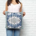 thumbnail image 2 of Blue Boho Pillow Covers 18x18 Inch Decorative Throw Pillow Cover, Farmhouse Bohemian Medallion Oriental Flower Sofa Pillowcases Accent Cushion Case Home Decor Bedroom Living Room, 2 of 6