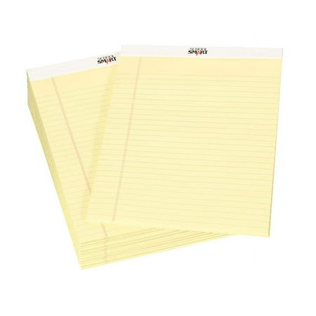 School Smart Legal Pad, 8-1/2 x 11-3/4 Inches, Canary, 50 Sheets, Pack of 12