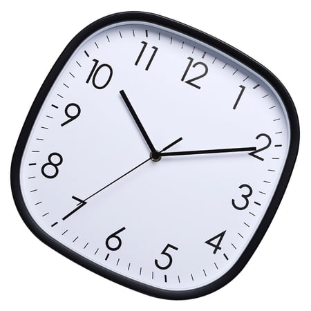 Taeuda Modern Square Design Wall Mounted Analog Clock 12inch Quiet Movement No Ticking Sound for Living Room Bedroom Decoration