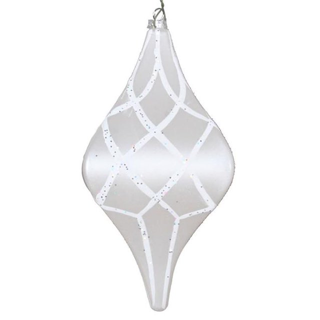 Vickerman MT198411D 8 Po. Ornement Candy Glitter Net Drop Blanc