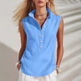 thumbnail image 2 of Posijego Women's Sleeveless Tank Tops Button-Up Collared Blouses Business Casual Office Work Tank Tops for Women, 2 of 7