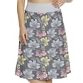 thumbnail image 1 of Women's Paint Surreal Birds on Flower Tops A-line Printed Skirt Casual Wear, 2XL, Cadet Blue Pale Pink, by Ambesonne, 1 of 6