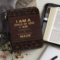 thumbnail image 3 of Kuiaobaty Cross Floral Print Bible Cover I am Fearfully & Wonderfully PU Leather Bible Case with Shoulder Strap, Lightweight Bible Tote Bag Bible Protective Bible Carrier for Men Women, M, 3 of 7
