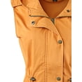 thumbnail image 3 of A2Y Women's Solid Drawstring Waist Military Hoodie Utility Vest Ash Mustard 1XL, 3 of 6