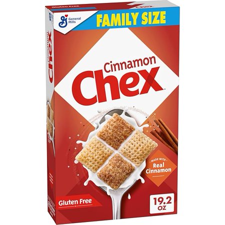 1x Cinnamon Chex Cereal, Gluten Free Breakfast Cereal, Made with Whole Grain, Family Size, 19.2 oz