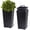 black, variant on Goldensoil 22.5 Inch Tall Rectangular Planters Set of 2 with Drainage Holes&Water Level Monitor,White