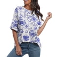 thumbnail image 2 of Ruyang Casual Tops Women's Oversized T Shirts Short Sleeve Crewneck Summer Tops Casual Loose Basic Tee Shirts 2024 Trendy Clothes, 2 of 6