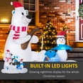 thumbnail image 3 of Outsunny 6ft Christmas Inflatables Outdoor Decorations Polar Bear and Penguin with Santa's Hat Fishing on Board, Blow-Up LED Yard Christmas Decor, 3 of 9