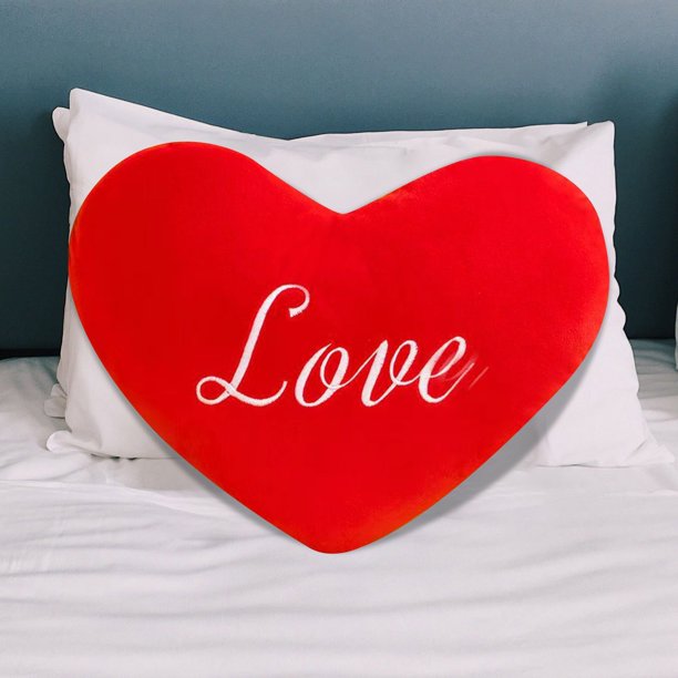 Cojín en forma de corazón para el dormitorio Adorable Día de San Valentín para niñas y parejas