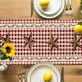 thumbnail image 4 of Burlap Table Runner 90 Inches Long,Retro Country Stars Non-Slip Kitchen Table Runners for Dining Room Everyday Use Party Table Decorations Vintage Dates Red Plaid, 4 of 9