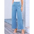 thumbnail image 5 of Women'S Cargo Business Work Casual Trousers with Pockets Light Blue M, 5 of 9