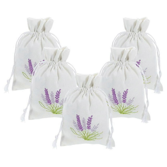 Sachet Packing Bags Canvas Lavender Sachet Bag for Storage 5Pcs