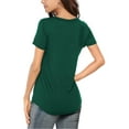 thumbnail image 3 of JYLFC Womens Shirts Short Sleeve V Neck Loose Casual Summer Tops, Green 2XL, 3 of 6